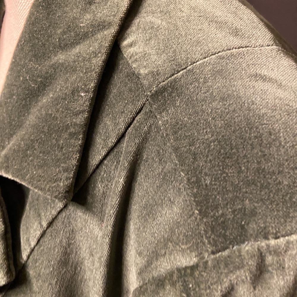 Denim&Co Dark Green Velvet Blazer Jacket - Picture 9 of 11